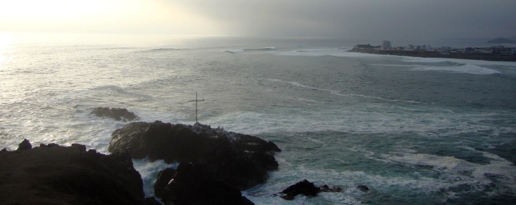 Bancada de Peñascal funcionando ao fundo