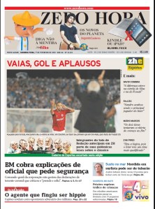 Capa da Zero Hora de 01/02/2010