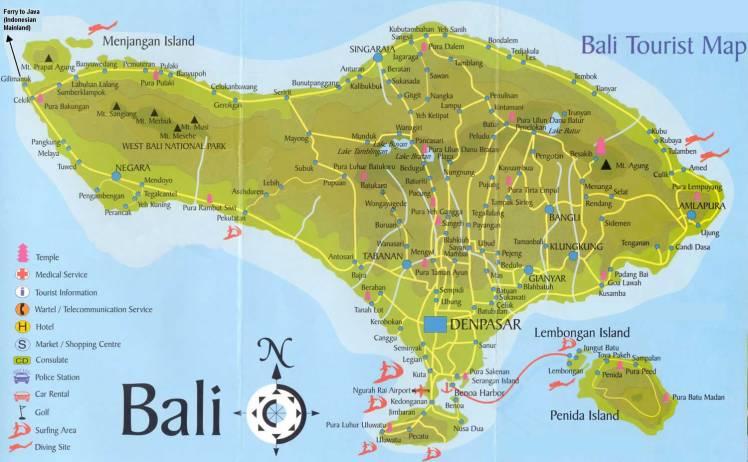Mapa de Bali