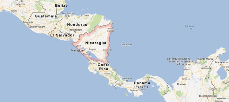 Mapa da Nicarágua