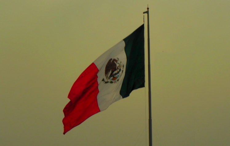 Bandeirão do México no Zócalo