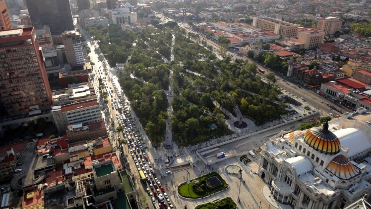 Vista da Alameda desde o Mirador Torre Latinoamericana