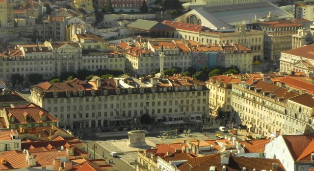Praça da Figueira e Praça do Rossio vistos desde o Castelo de São Jorge