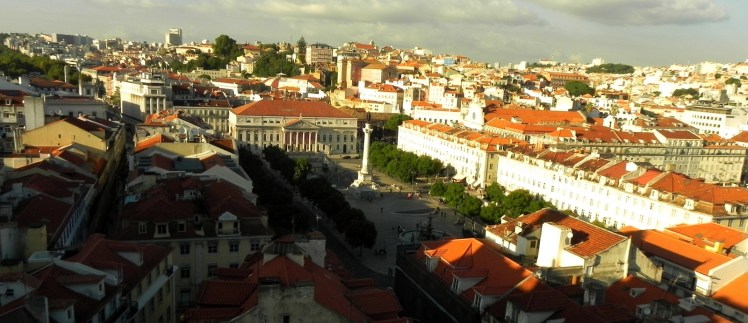 Praça do Rossio vista do mirante do Elevador de Santa Justa