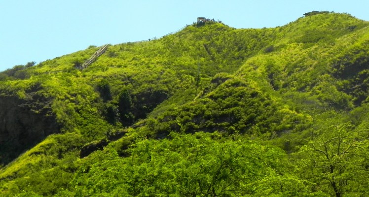 Dentro da cratera do vulcão Diamond Head
