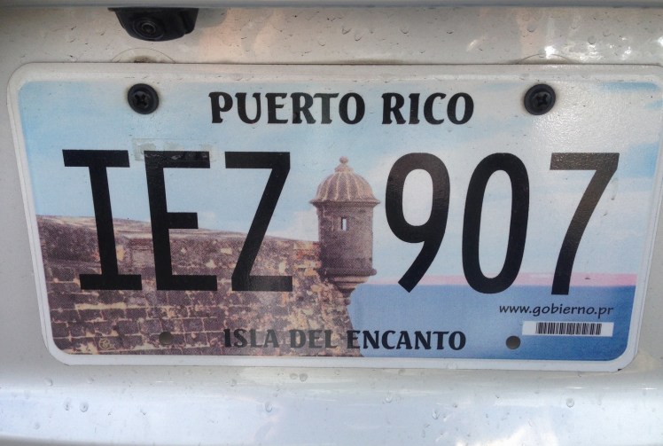 Placas dos carros em Puerto Rico